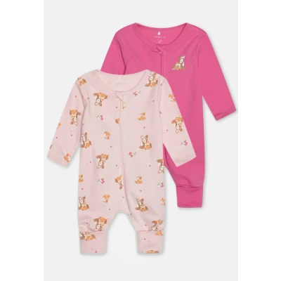 Imagen de Name it Nbfnightsuit ZIP Bambi 2 PACK Pijama para niños, Talla: 0 1m, Ibis rose