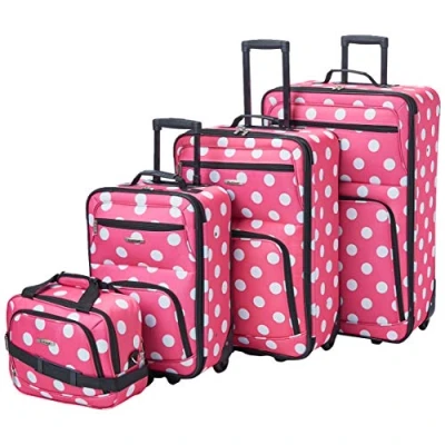 Imagen de Rockland Juego de Equipaje Vertical Lunares Softside, Rosas, Talla única