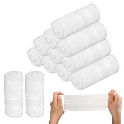 Imagen de 12 rollos de vendaje elástico gasa 7,5 cm x 2 m para todo tipo heridas y primeros auxilios