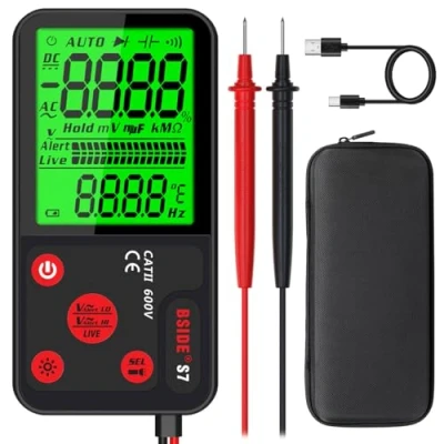 Imagen de BSIDE S7 Multímetro Digital Inteligente Recargable Tester Totalmente Automático Ultra Delgado Gran LCD 6000 Cuentas Probador de Voltaje Resistencia Continuidad Frecuencia Detector Tensión