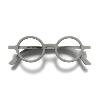 Imagen de LONDON MOLE Gafas de lectura Moley Redondas Lectores Geniales con estilo Hombres Mujeres Unisex Bisagras resorte Gris + 1.5 aumento