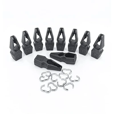 Imagen de MAGMA Pack 10 Cabezales de Ajuste Rápido + Anillas Sujeción para Cuerdas 8mm Garras/Quick Clips Tensores y Pulpos Elásticos, Elásticas, Toldos, Lonas, Piscina, Acampada, Jardinería