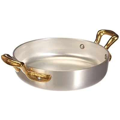 Imagen de Pentole Agnelli ALMA11014 Plato pequeño con 2 Asas de latón, Aluminio Profesional 3 mm, 14 cm
