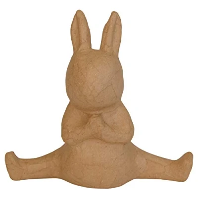 Imagen de Clairefontaine ES Décopatch SA224C Un soporte de papel marrón maché, 8 x 18,5 17 cm, conejo yoga