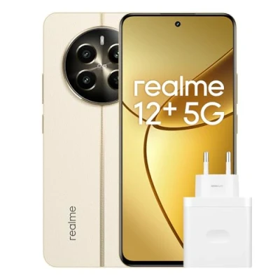 Imagen de realme 12+ Teléfono Móvil 5G, 8+256GB, Cámara para Retratos Sony LYT 600 OIS, Pantalla AMOLED ultrafluida de 120 Hz, Conjunto Chips Dimensity 7050 5000 mAh, NFC, Beige, Exclusivo Amazon