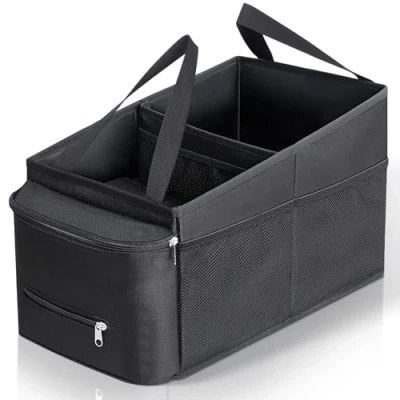Imagen de Cozary Organizador Asiento Coche, Plegable de Asiento, para Adultos y Niños con Portavasos, Compartimentos Almacenamiento Juguetes, Libros
