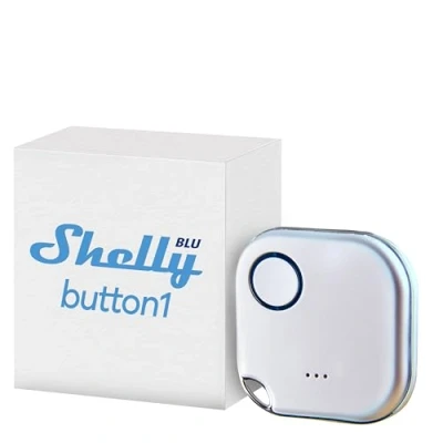 Imagen de Shelly BLU Button 1, Botón Blanco Bluetooth De Acción y Escena, Automatización Del Hogar, iOS Android App, Hub No Requerido, Larga Duración Batería, Indicador LED, Zumbador, Amplia Gama
