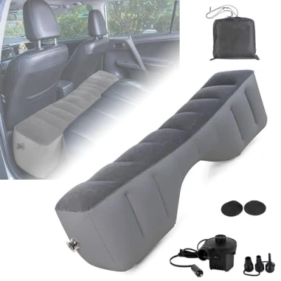 Imagen de MEIRRAI Colchón Coche, Cama Hinchable Colchon Coche Asientos Traseros Ensanchar, Bomba de Aire Eléctrica, Accesorios para Viajes, Camping