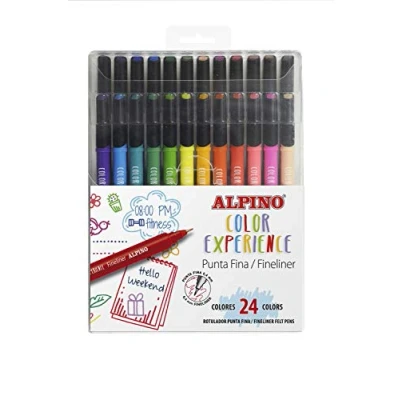 Imagen de Alpino Color Experience 24 Rotuladores Fineliner Rotulador Punta Fina para Colorear y Escribir en Detalle Trazos Finos