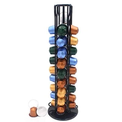 Imagen de XIAPIA Dispensador Capsulas Nespresso de Acero inoxidable,Porta 40 Soporte Capsules Compatibles Cápsulas para Cafetera 360 Giratorio