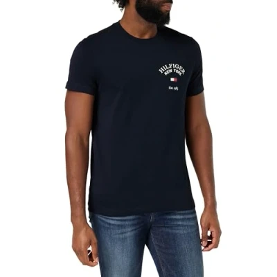 Imagen de Tommy Hilfiger Arch Varsity tee MW0MW33689 Camisetas de Manga Corta, Azul (Desert Sky), XS para Hombre