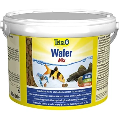 Imagen de Tetra Wafer Mix, Alimento para Todos los Peces de Suelo (p.e. bagres) y crustáceos un crecimiento sano una mayor resistencia, cubo 3,6 L