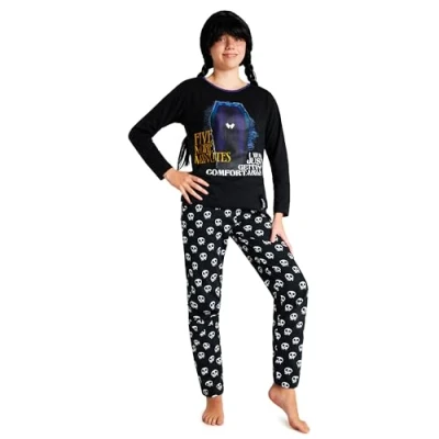 Imagen de Wednesday Miércoles Addams Niña Conjunto de 2 Piezas, Pantalón y Camiseta para Niñas 7 16 Años, Regalos Navidad