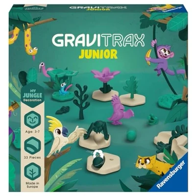 Imagen de Ravensburger GraviTrax Junior 23747 Extension Jungle Pista de Bolas Extensible para niños, principalmente materias primas renovables, Juguete construcción a Partir 3 años, Multicolor