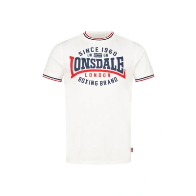 Imagen de Lonsdale Schmale Passform Gavrene Camiseta estampada, Hombre, Talla: XL, White navy red