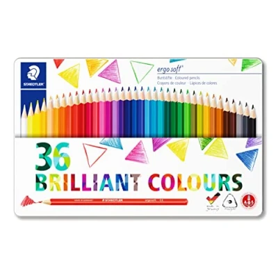 Imagen de Lápices de colorear triangulares STAEDTLER Ergosoft 157 SB12, color Assorted 36 unidades