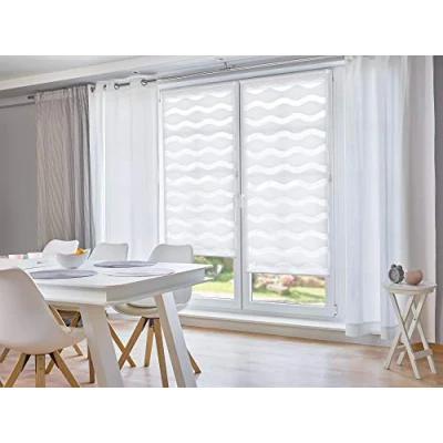 Imagen de &#039;K de Home Klemmfix Estor Doble (Onda sin taladrar Color Blanco 60 cm X 150 (B L)