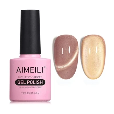 Imagen de AIMEILI 9D Ojo de Gato Esmaltes Semipermanentes para Uñas Sin crueldad Vegano Libre HEMA Magnético Soak Off UV LED Permanentes Esmalte 10ml，720
