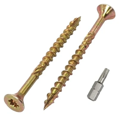 Imagen de SKIR&#039;CO Paquete de 100 tornillos universales acero chapado en zinc 4,0 x 50 mm, cabeza avellanada, torx, tipo 17, aglomerado (100, 4 mm)