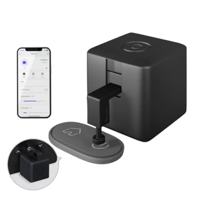 Imagen de MOES Fingerbot Plus Smart Switch Botón de palanca inteligente actualizado con control táctil, compatible Tuya/Smart Life APP, Alexa/Google Home y Temporizador requiere BLE HUB, negro