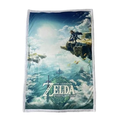 Imagen de Homadict Sherpa Zelda Sky Totk Manta (100 x 150 cm), Color Verde