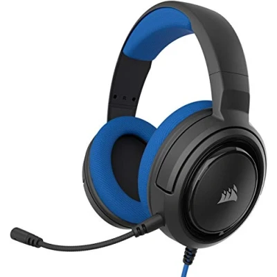 Imagen de Corsair HS35 STEREO Auriculares Multiplataforma Ligeros con Cable para Juegos Micrófono Desmontable Controladores de Neodimio PC, PS5, PS4, Xbox, Nintendo Switch, Móvil Azul