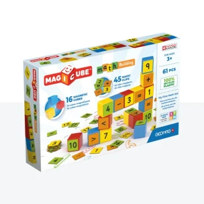 Imagen de Geomag, Magicube Math Building Clips, Juegos Magnéticos Aptos para Niños Mayores de 3 Años, Juego Aprender Matemáticas, Paquete 61 Piezas