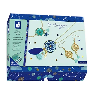 Imagen de Janod Estuche 3 Joyas Atrapasueños para Crear Les Ateliers Bijoux Kit Infantil de Manualidades Creativas Desarrolla la Motricidad Fina y Creatividad A partir 8 Años, J07933
