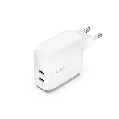 Imagen de Cargador Belkin BoostCharge, 60 W, 2 puertos, USB C, Carga rápida, Universal, Blanco