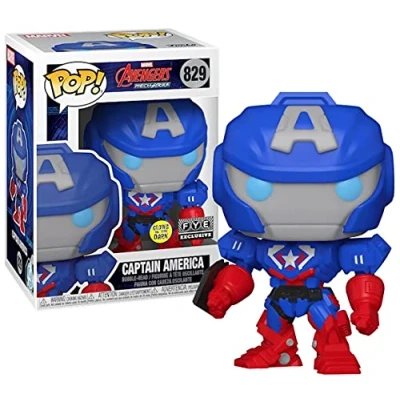 Imagen de Funko Pop Marvel Avengers Mech Strike #829 Captain America Glow in The Dark Exclusive Special Edition