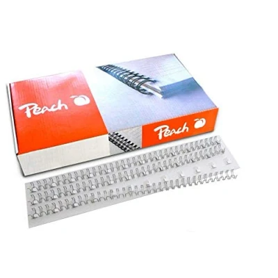 Imagen de Peach Alambre en espiral PW079 10 Easy Wire, 3:1, 34 anillas, A4, 100 unidades, 8 mm, plateado