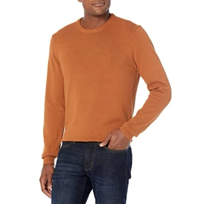 Imagen de Amazon Essentials Jersey de Cuello Redondo Manga Larga, 100% Algodón, Disponible en Tallas Grandes y Altas Hombre, Rouille, S
