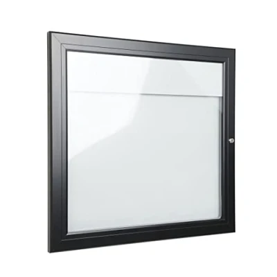 Imagen de Danieli Store Tablón de Anuncios Exterior Negro para Menús con Cerradura y Par Llaves Fácil Montaje en Pared Superficie Acero Magnético Escribible (2x A4)