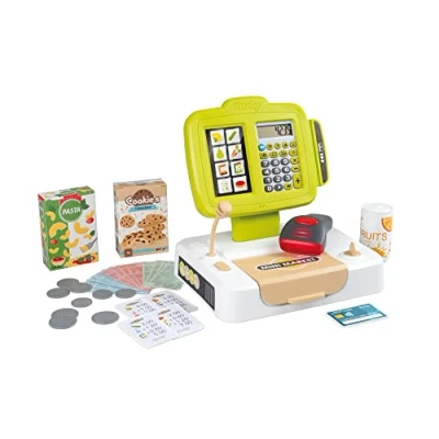 Imagen de Smoby Caja Registradora Infantil, 30 Accesorios, Calculadora Real + Escáner con Sonido y Luz, A Partir de 3 Años (7600350113),Exclusivo en Amazon
