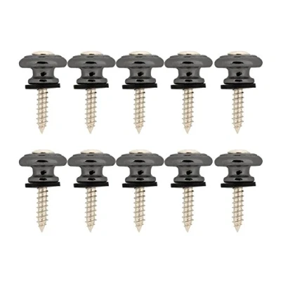 Imagen de Guitarra Cerraduras de Correa Bloqueo Strap Lock,10 Pcs Cabeza Setas Botones Cabellos Metal Pin Extremo con Tornillo para Eléctrica Bajo Clásica Ukelele