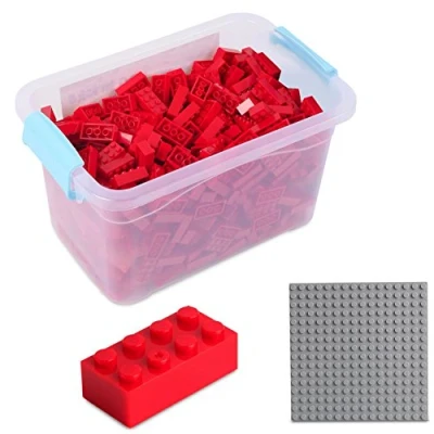 Imagen de Katara Juego De 520 Ladrillos Creativos En Caja con Placa Construcción 100% Compatibles Lego Classic, Sluban, Papimax, Q Bricks Rojo