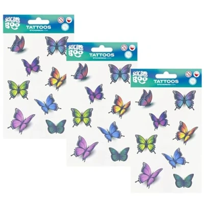 Imagen de Set de Tatuajes Infantiles, Lavables para Niños (Mariposas)