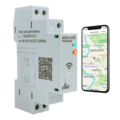 Imagen de Interruptor horario astronómico Diario/semanal multifunción WiFi 48 230Vac plikc Astro Gris
