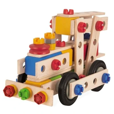 Imagen de Eichhorn Eh, Kran Constructor Grúa Juguete de Madera versátil, 170 componentes, 5 construcciones Diferentes, Multicolor (100039097)