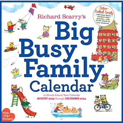 Imagen de Richard Scarry Big Busy Family 2024 Wall Calendar: Track Every Member&#039;s Daily Activities