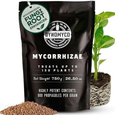 Imagen de Inoculante de micorrizas DYNOMYCO® Cepas alto rendimiento Fórmula concentrada Mejora la absorción nutrientes Aumenta el las plantas (750 g/Up to 150 Plants)