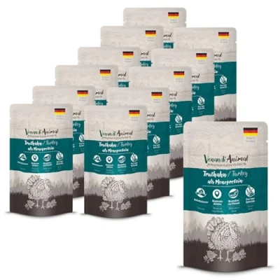 Imagen de VenandiAnimal Comida de Calidad para Gatos Pavo como monoproteína, húmeda, sin Cereales y Natural, Paquete 12 (12 x 125 g)