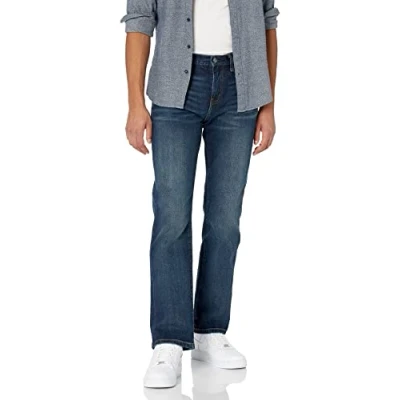 Imagen de Amazon Essentials Vaqueros Acampanados de Corte Recto Hombre, Lavado Oscuro, 33W / 34L