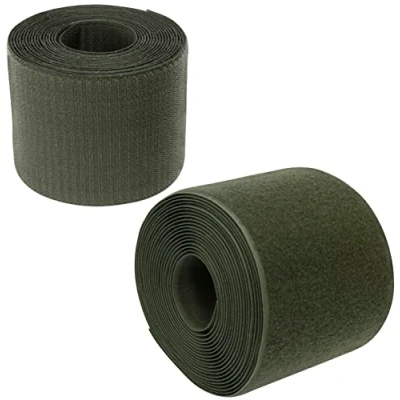 Imagen de AERZETIX C66020 Cinta/rollo de scratch 100mm 5 metros auto agarre organizador/sujetacables tira enganche bolsa prenda correa color: verde oliva en poliamida y poliéster