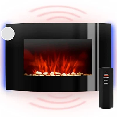Imagen de Klarstein Chimenea Electrica, Llama LED con una Potencia de 2000W y Mando a Distancia, Temporizador Control Automático Temperatura, Interior Casa Estufas