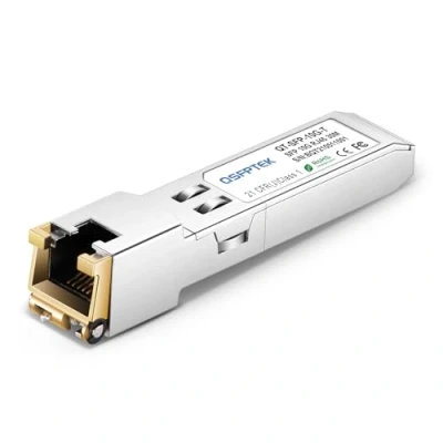 Imagen de QSFPTEK 10GBASE T SFP+ Copper RJ45 Módulo Transceptor, hasta 30m Cat6a/Cat7 Cable Fibra 10G Mini GBIC Transceiver para Intel E10GSFPT