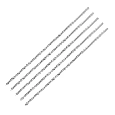 Imagen de ENT 50444 Broca de madera espiral Ø 4 mm en paquete 5 unidades, extra larga 200 mm, HSS G, con punta centrado y cortador preliminar, D x NL 135 GL vástago cilíndrico