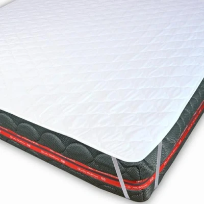 Imagen de Protector de colchón 180 x 200 cm, transpirable, funda colchón, lavable, con 4 bandas elásticas en las esquinas para colchones hasta 30 cm (blanco)