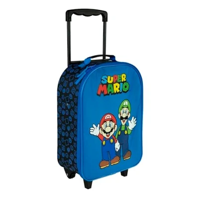 Imagen de Undercover Trolley Infantil Super Mario Espacioso Compartimento Principal Ideal como compañero de Viaje Barra telescópica Ajustable y Fija