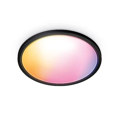 Imagen de WiZ Plafón led inteligente SuperSlim 22W a todo color, Wi Fi, compatible con Alexa y Google Home, tecnología SpaceSense Matter, Negro
